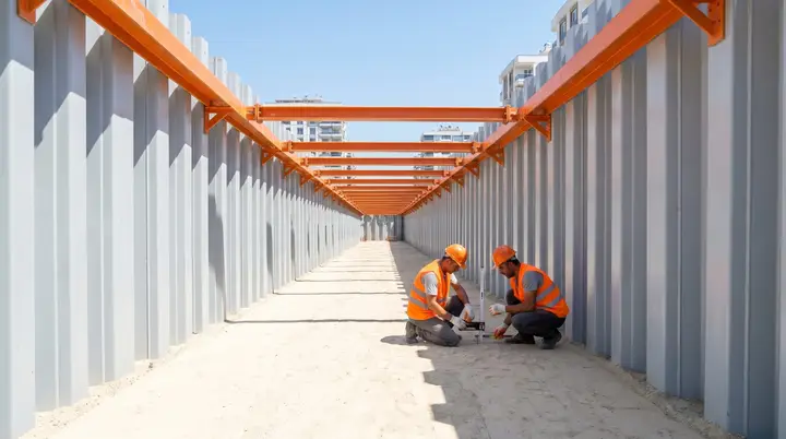Çanakkale Palplanş: palplanş perdeli temel kazısı